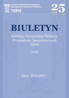 Biuletyn nr 85, 2017 TEPIS Biuletyn 85